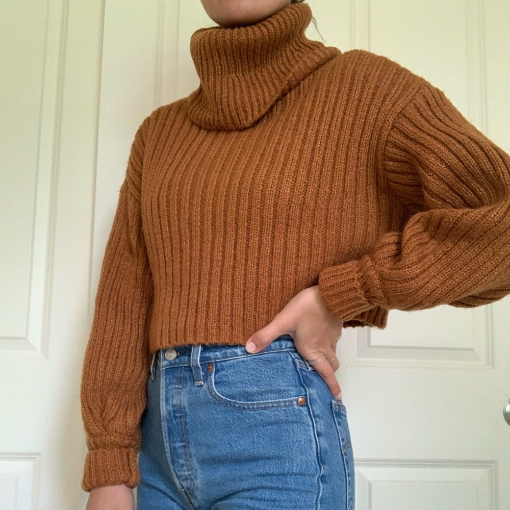 SOLD urban outfitters brown cropped sweater!